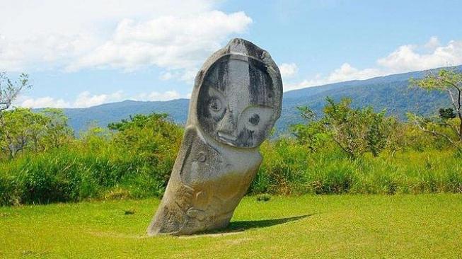 A megalithic statue in Bada Valley, Lore Lindu National Park, Poso Regency, Central Sulawesi, Indonesia [Radio Republik Indonesia]